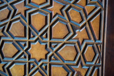 Tahtada geometrik desenli Osmanlı Türk sanatı