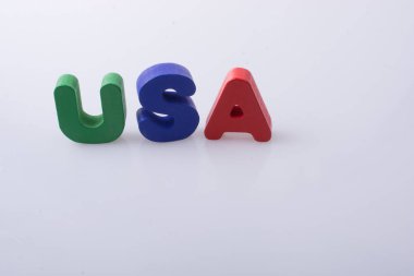 ABD renkli mektup blok ile yazılmış kelime