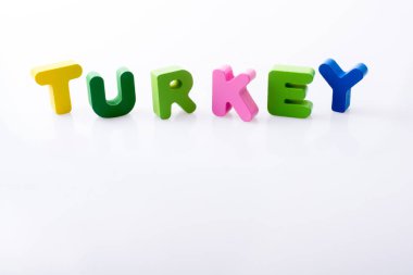 Türkiye'de renkli mektup blok ile yazılmış kelime