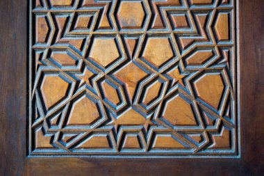 Tahtada geometrik desenli Osmanlı Türk sanatı