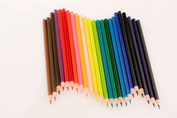 Color Pencils Various Color White Background — Stock Photo, Image