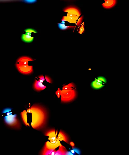 Χριστουγεννιάτικα Φώτα Διαφόρων Χρωμάτων — Φωτογραφία Αρχείου