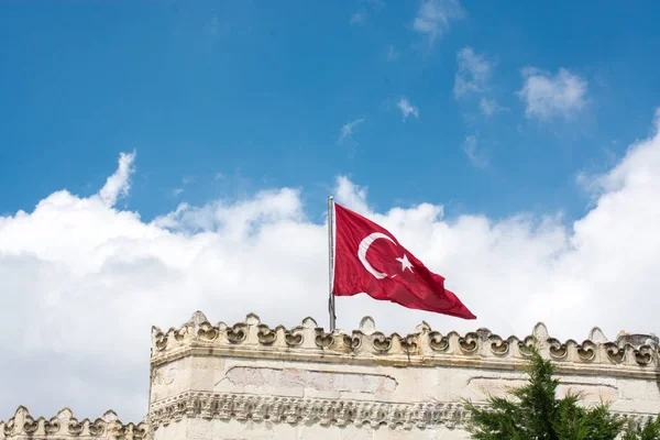 Державний Прапор Туреччини Висить Просто Неба — стокове фото