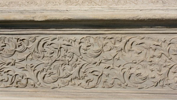 Osmanský Mramorový Kámen Vyřezávání Umění Květinové Vzory — Stock fotografie