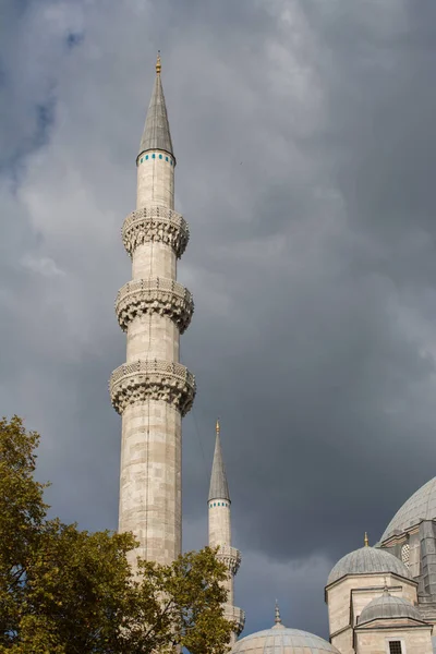 Minarete Feito Pedra Tempo Otomano Mesquitas — Fotografia de Stock