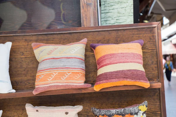 traditional Turkish handmade colorful natural fabric pillows