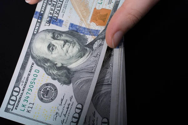 Банкноты Американского Доллара Белом Фоне — стоковое фото