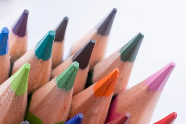 Color Pencils Various Colors White Background — Stock Photo, Image