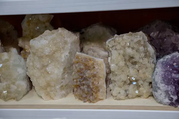 Conjunto Pedras Preciosas Minerais Naturais Determinado Tipo — Fotografia de Stock