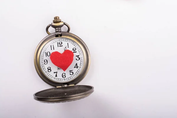 Concepto Amor Para Día San Valentín Reloj Retro —  Fotos de Stock