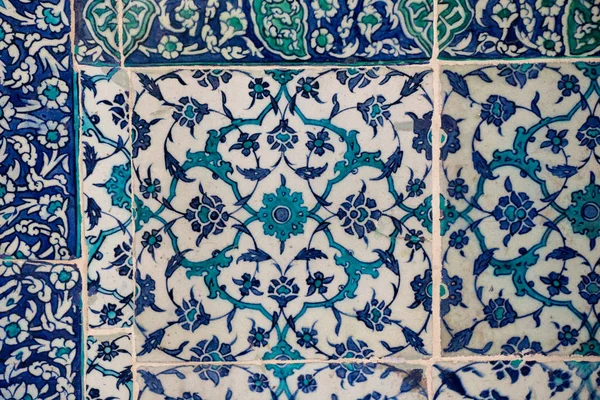 Otomano Antiguo Hecho Mano Turco Azulejos Con Patrones Florales —  Fotos de Stock