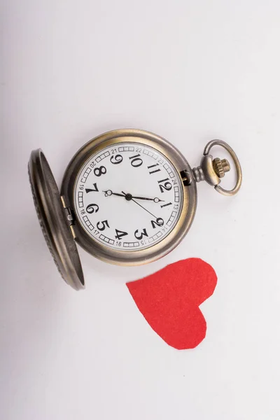 Concepto Amor Para Día San Valentín Reloj Retro —  Fotos de Stock