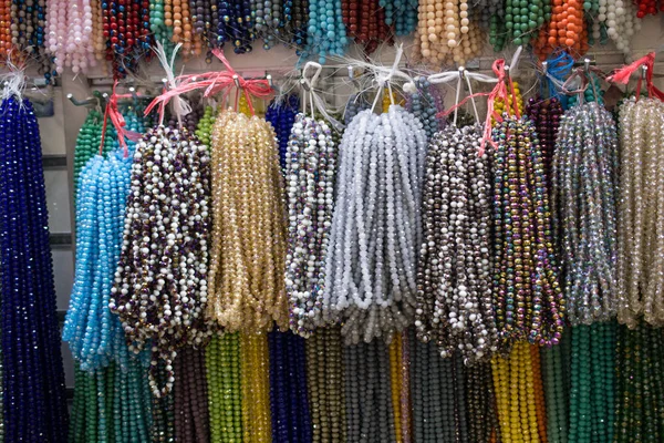 Mooie Kleurrijke Kralen Ofnecklace Van Verschillende Type Kleur — Stockfoto