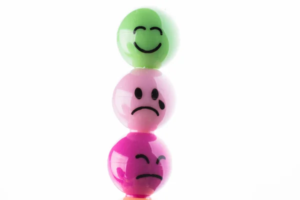 Expressões Faciais Esferas Coloridas — Fotografia de Stock