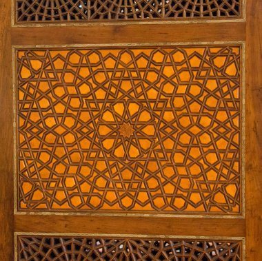 Tahtada geometrik desenli Osmanlı Türk sanatı
