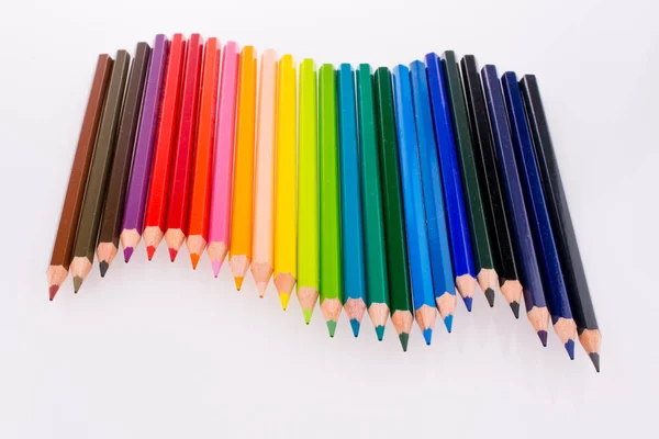 Crayons Couleur Différentes Couleurs Sur Fond Blanc — Photo