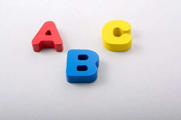 Letras Abc Alfabeto Sobre Fundo Cor Branca — Fotografia de Stock