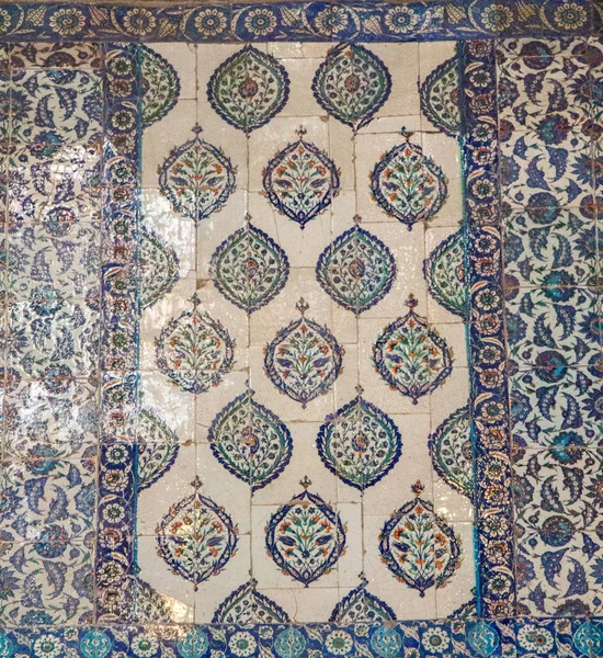 Otomano Antiguo Hecho Mano Turco Azulejos Con Patrones Florales —  Fotos de Stock