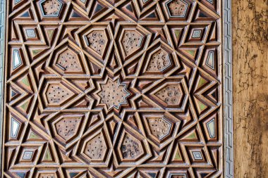 Tahtada geometrik desenli Osmanlı Türk sanatı