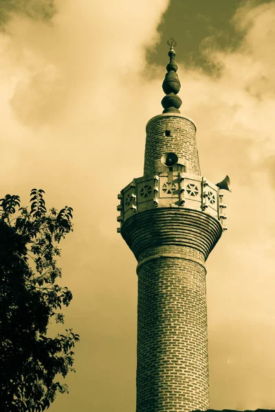 Minaret Kőből Készült Oszmán Idő Mecsetek Tekintettel — Stock Fotó