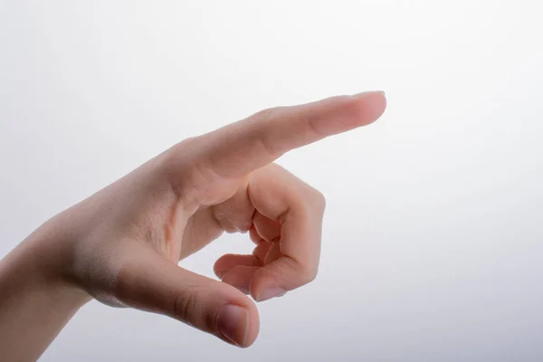 Mano Apuntando Sobre Fondo Blanco — Foto de Stock