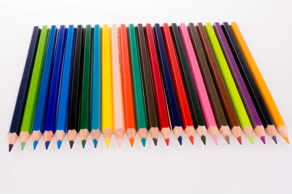 Crayons Couleur Différentes Couleurs Sur Fond Blanc — Photo