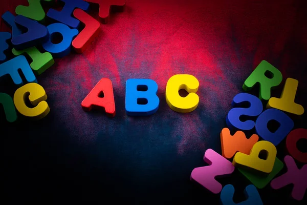 Colorido Abc Letras Alfabeto Feito Madeira — Fotografia de Stock