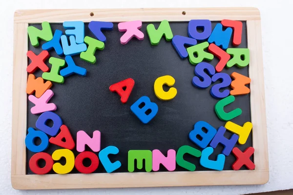 Lettres Abc Colorées Alphabet Bois — Photo