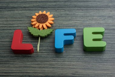 Hayat ifade görünümünde bir sahte çiçek yardımıyla