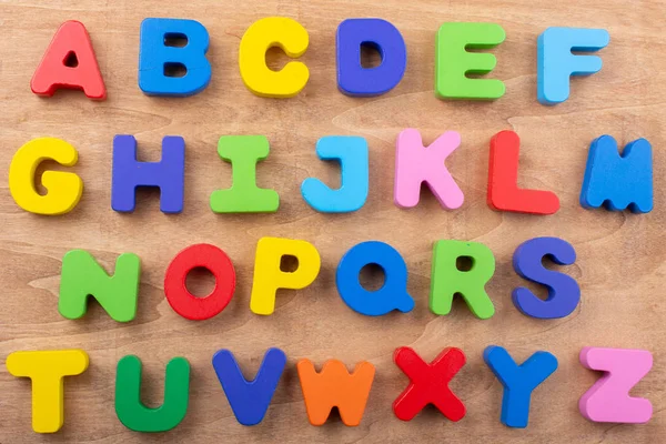 Lettres Colorées Alphabet Bois — Photo
