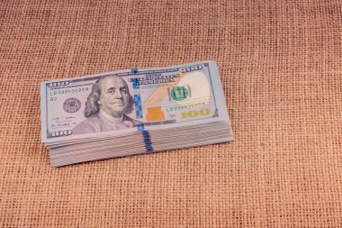 Banknotlar keten bir tuvalde tuval üzerine Amerikan dolarları