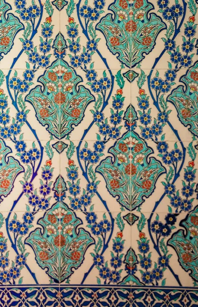 Antiguos Otomanos Tiempo Hecho Mano Turco Azulejos Con Patrones Florales — Foto de Stock