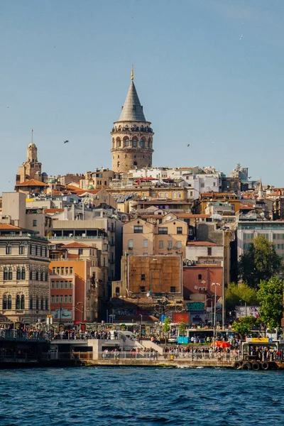 Stanbul Daki Bizans Döneminden Galata Kulesi Manzarası — Stok fotoğraf