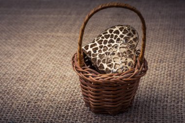 Tuval arka plan üzerinde bir pusula ile hasır sepet