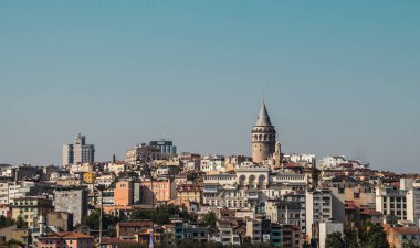 İstanbul 'da antik çağlardan kalma Galata Kulesi manzarası