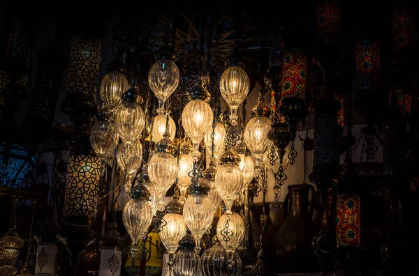Mozaikowe Lampy Osmańskie Wielkiego Bazaru Stambule — Zdjęcie stockowe