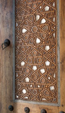 Tahtada geometrik desenli Osmanlı Türk sanatı