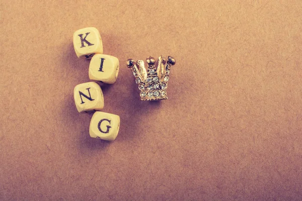 Tiny Model Crown King Wording Brown — Stock Photo, Image