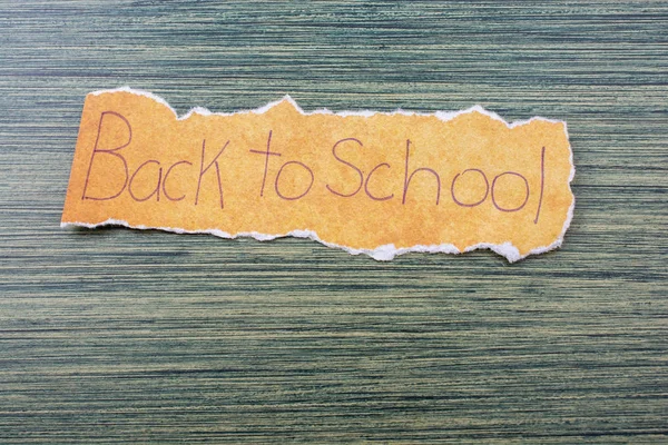 Back School Wording Piece Torn Paper — Stock Photo, Image