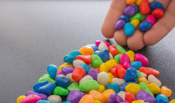 Pile Little Colorful Pebbles Stone Background — Stock Photo, Image