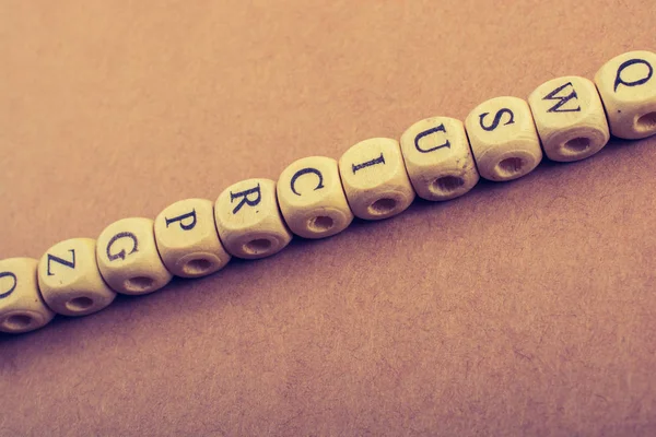 Cubos Letras Alfabeto Feitos Madeira — Fotografia de Stock