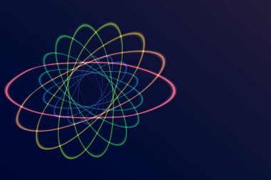 Bilim konsepti olarak siyah yerine atom gibi bir model.