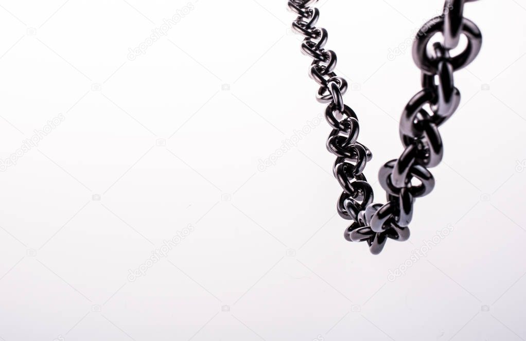 metal chain on white background 