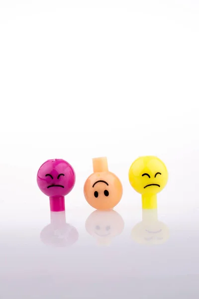 Color Beads Facial Expression White Background — Stock Photo, Image