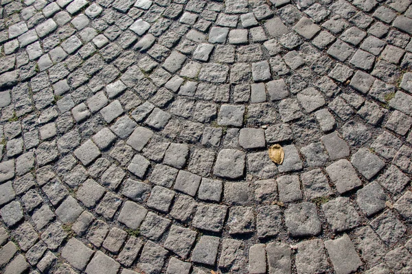 Pietra Ciottolosa Pavimentazione Sfondo Texture Sulla Strada — Foto Stock