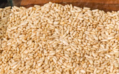 Manzarada binlerce kabuksuz çam çekirdeği var.