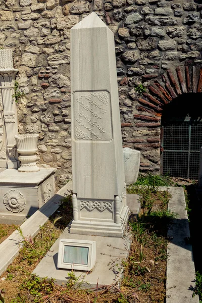 Декоративное Искусство Османского Стиля Мраморной Гробнице Кладбище — стоковое фото