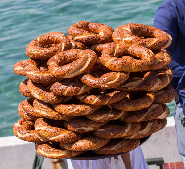 Turkish Simits Bagels Stand View — Stock Photo, Image
