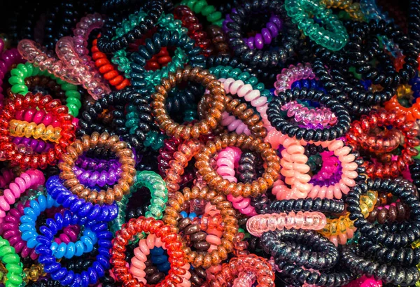 Pulseira Feita Alguns Grânulos Coloridos Material — Fotografia de Stock