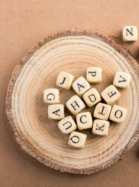 Letter Cubes Alphabet Made Wood — Stock Photo, Image